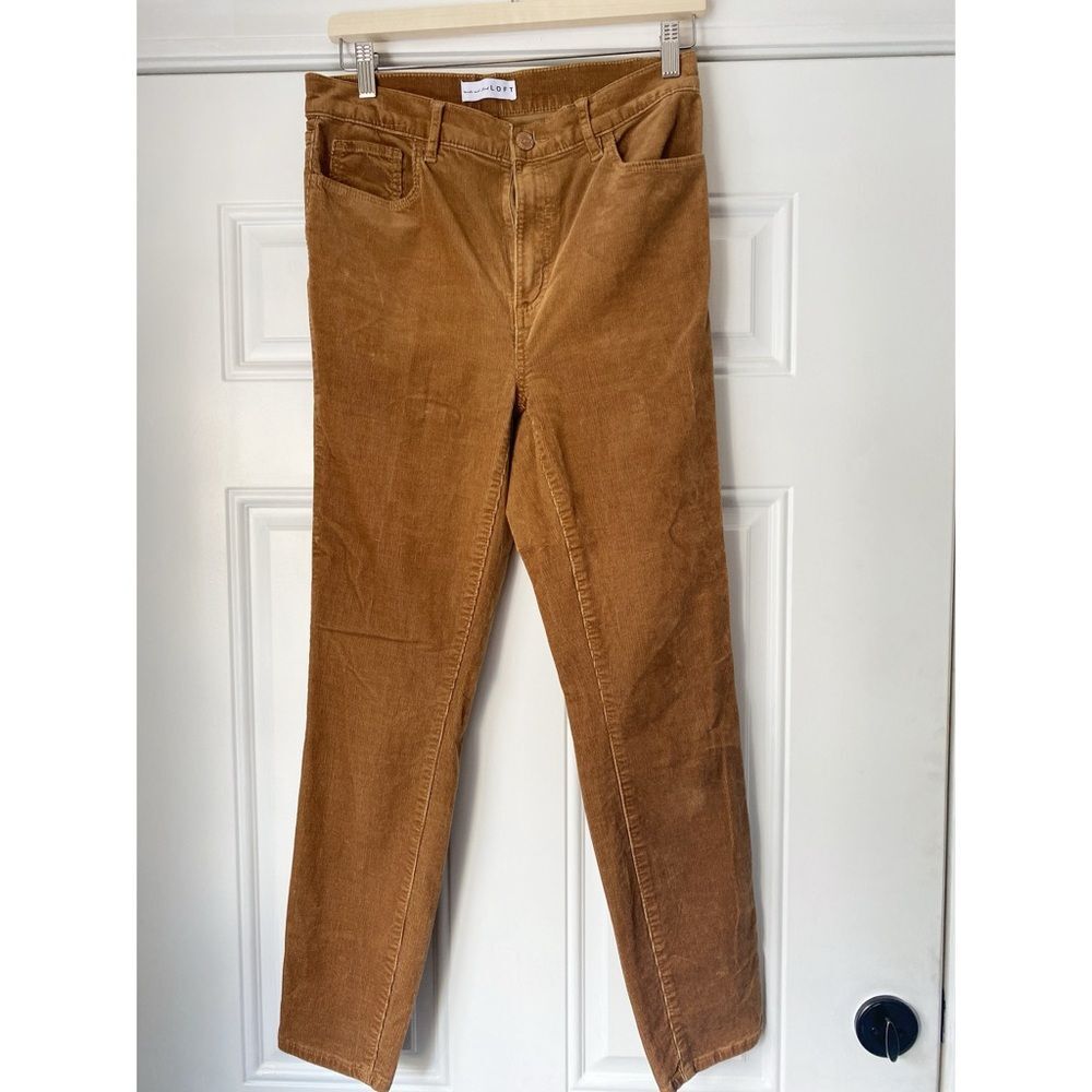 Loft Gold Tone Tan Chord High Waist Skinny Pants Size 6 - Picture 1 of 9
